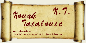 Novak Tatalović vizit kartica
